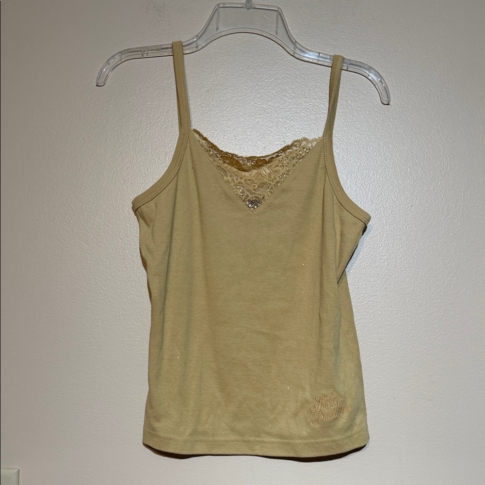 Harley-Davidson Beige Lace-Trim Camisole